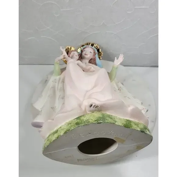 Vintage Crowned Holy Mary Baby Jesus Statue 12